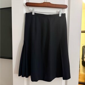Talbots Black A-Line Pleated Panel Skirt